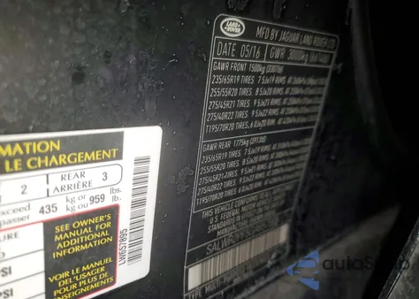 2016 Land Rover Range Rover Sport Hse z USA, uszkodzony, nr VIN SALWR2PF5GA657895